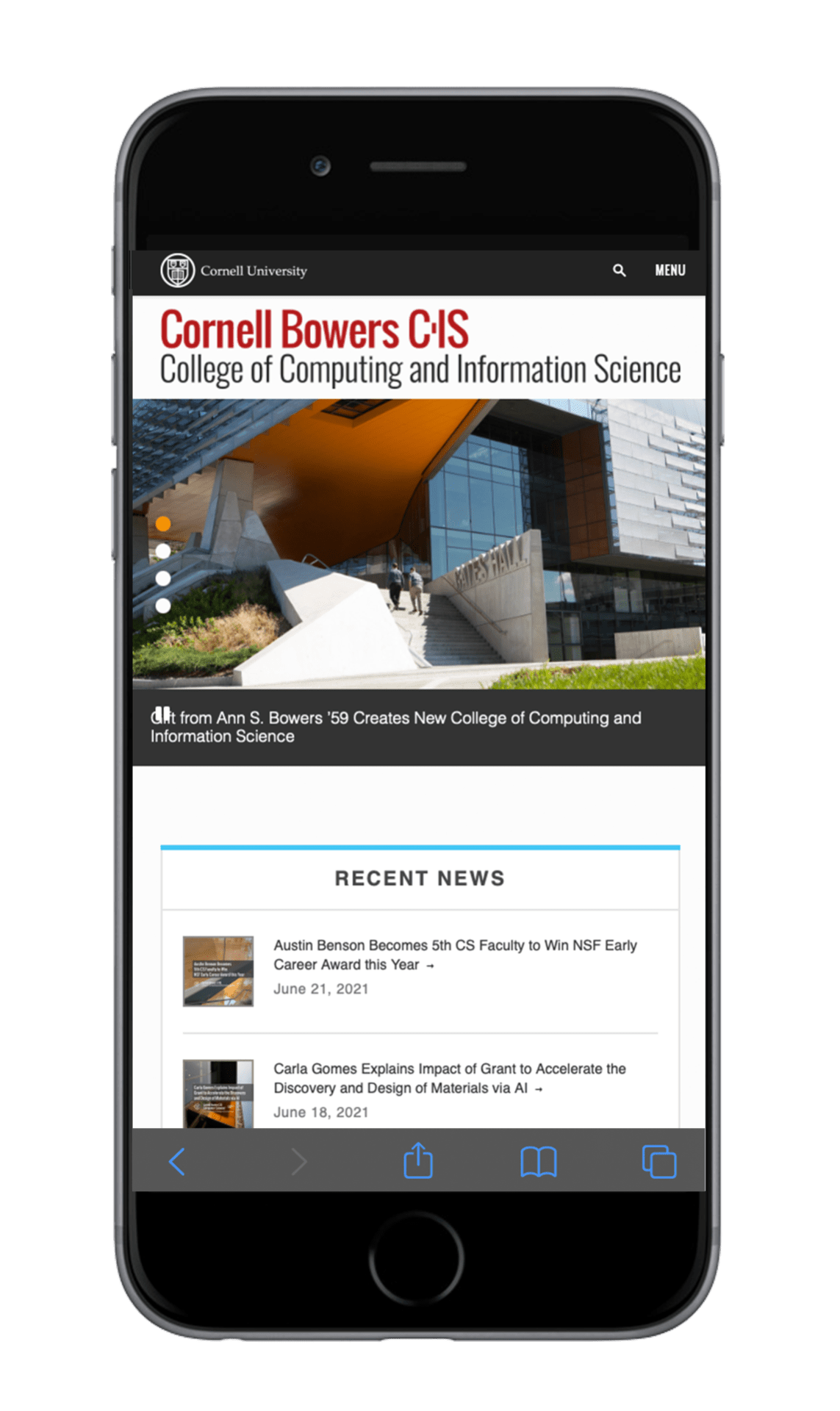 Cornell Bowers CIS mobile site